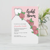 White Gown Bridal Shower Invitation Kaart (Staand voorkant)