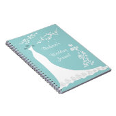 White gown on aqua Wedding Planner-laptop Notitieboek (Rechterzijde)