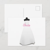 White gown Theme Weddenschap Dress Bride Briefkaar Briefkaart (Voorkant / Achterkant)