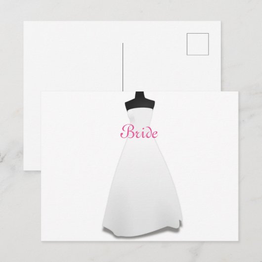 White gown Theme Weddenschap Dress Bride Briefkaar Briefkaart (Voorkant / Achterkant)