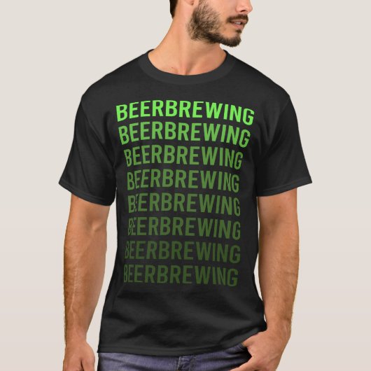 White Gradient Beer Brewing Brew Brewer T-shirt (Voorkant)