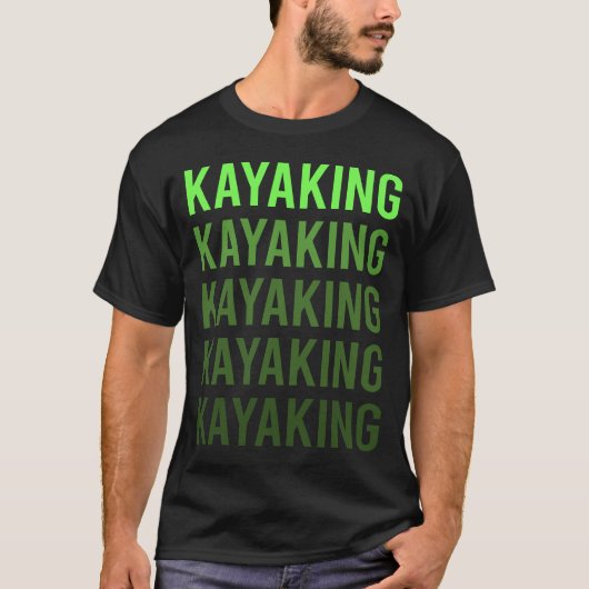 White Gradient Kayak Kayaker T-shirt (Voorkant)