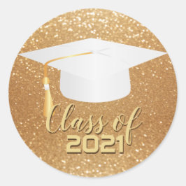 White Graduation Cap - Klasse 20XX Ronde Sticker