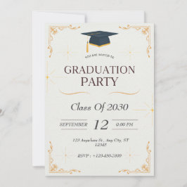 White Graduation Party Kaart