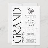 White Grand Opening Business Logo Modern Kaart (Voorkant)