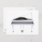 White Grand Piano: 3D-model: Briefkaart (Voorkant / Achterkant)