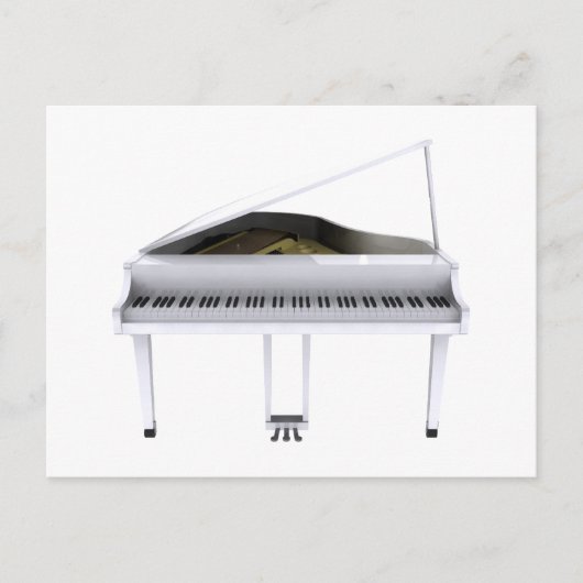 White Grand Piano: 3D-model: Briefkaart (Voorkant)