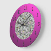 White Granite Rock Shiny Metalic Digits Cirkel Grote Klok (Hoek)