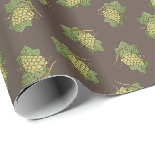 White Grapes Pattern Cadeaupapier (Rol Hoek)