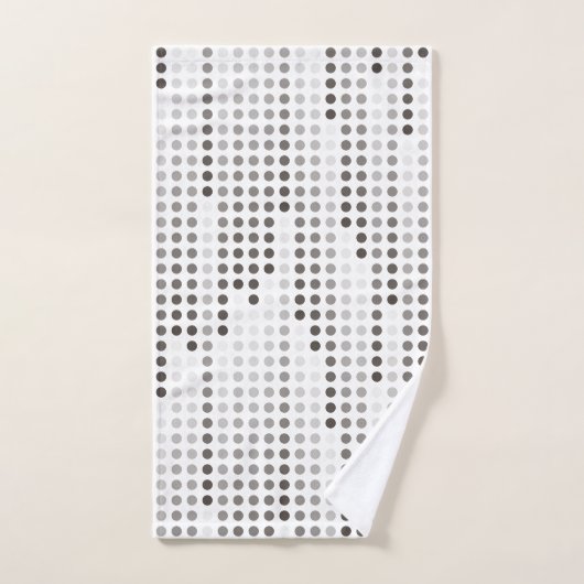 White Gray Black polka dots matrix Bad Handdoek (Handdoek)