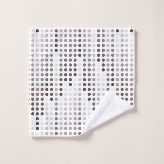 White Gray Black polka dots matrix Bad Handdoek (Wasdoekje)
