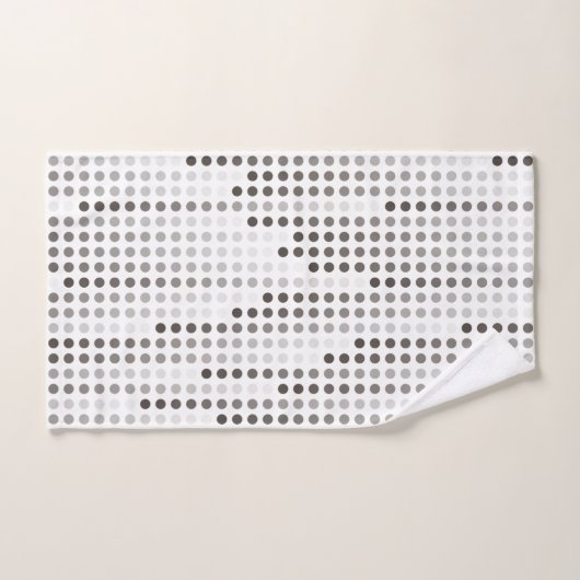 White Gray Black polka dots matrix Bad Handdoek (Handdoek)