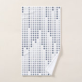 White Gray Blue polka puntmatrix Bad Handdoek (Handdoek)