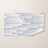 White Gray Blue polka puntmatrix Bad Handdoek (Handdoek)
