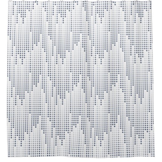 White Gray Blue polka puntmatrix Douchegordijn (Voorkant)