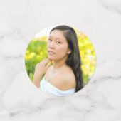 White Gray Hand Drawn Doodles Graduation 3 Photo Confetti (Kleine voorkant)