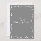 White Gray Hand Drawn Doodles Graduation Fun Party Kaart (Achterkant)