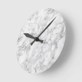 White Gray Marble Classic Elegant Beauty Glitzy Ronde Klok (Hoek)