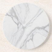 White Gray Marble Minimal Elegant Coaster Zandsteen Onderzetter (Voorkant)