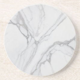 White Gray Marble Minimal Elegant Coaster Zandsteen Onderzetter