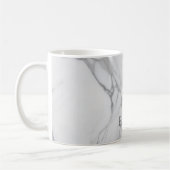 White Gray Personalized Marble Texture Koffiemok (Links)