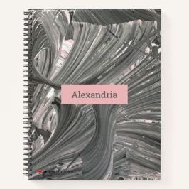 White Gray Pink Grey Abstract 3 D Notitieboek