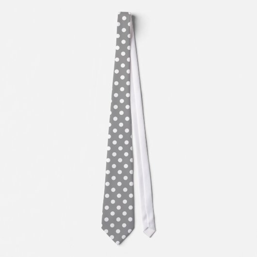 White Gray Polka Dots Pattern Stropdas (Voorkant)