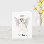 White Gray Schnauzer Sympathie Memorial Kaart (Gele Bloem)