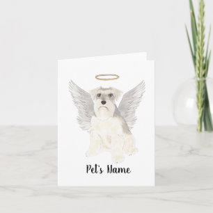 White Gray Schnauzer Sympathie Memorial Kaart