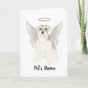 White Gray Schnauzer Sympathie Memorial Kaart
