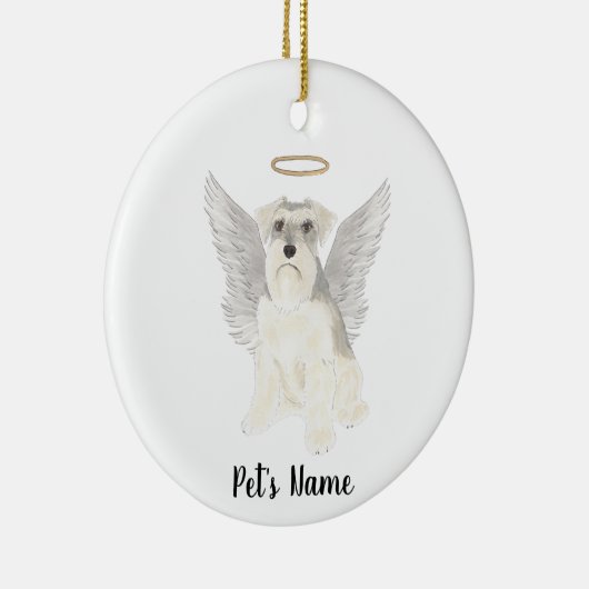 White Gray Schnauzer Sympathie Memorial Keramisch Ornament (Rechts)