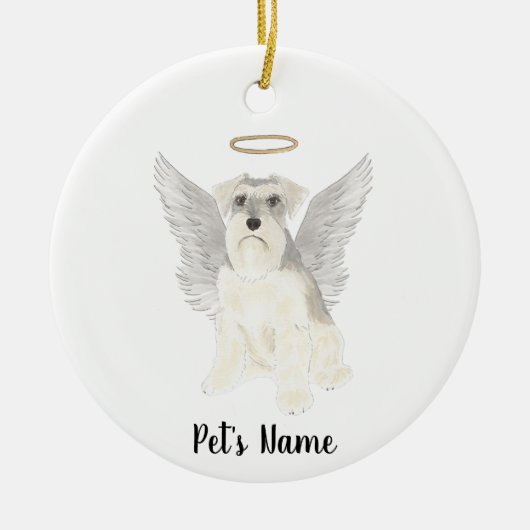 White Gray Schnauzer Sympathie Memorial Keramisch Ornament (Voorkant)