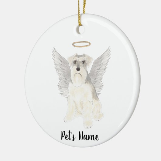 White Gray Schnauzer Sympathie Memorial Keramisch Ornament (Links)