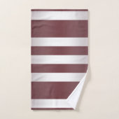 White Grayish Burgundy Red striped Bad Handdoek (Handdoek)