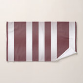 White Grayish Burgundy Red striped Bad Handdoek (Handdoek)
