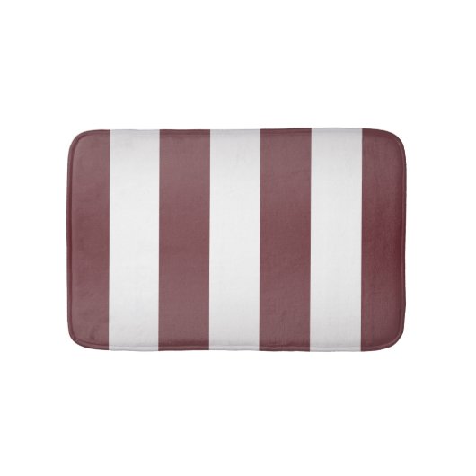 White Grayish Burgundy Red striped Badmat (Voorkant)