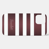 White Grayish Burgundy Red striped Case-Mate iPhone Case (Achterkant (horizontaal))