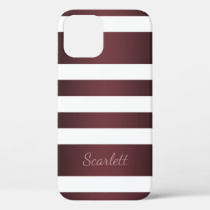 White Grayish Burgundy Red striped Case-Mate iPhone Case