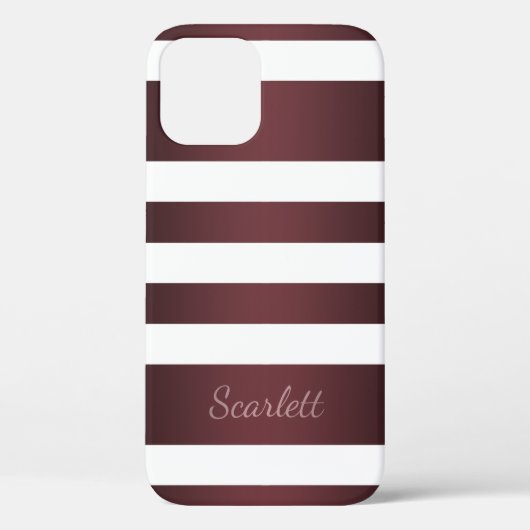 White Grayish Burgundy Red striped Case-Mate iPhone Case (Achterkant)
