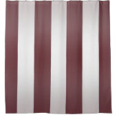 White Grayish Burgundy Red striped Douchegordijn (Voorkant)