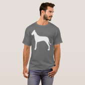 White Great Dane Dog Silhouette Large Graphic T-shirt (Voorkant volledig)