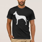 White Great Dane Dog Silhouette T-shirt (Voorkant)