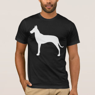 White Great Dane Dog Silhouette T-shirt