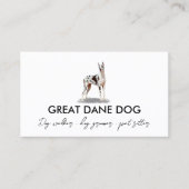 White Great Dane Harlequin Dog Visitekaartje (Voorkant)