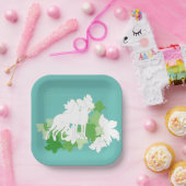 White Great Danes Silhouette Papieren Bordje (Feest)