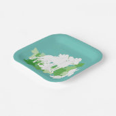 White Great Danes Silhouette Papieren Bordje (Gebogen)