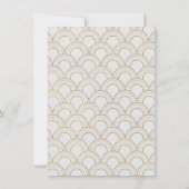 White Great Gatsby Art Deco Gold Reception Kaart (Achterkant)