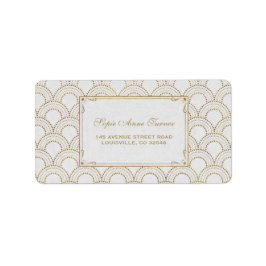 White Great Gatsby Art Deco Gold Wedding Etiket