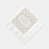 White Great Gatsby Art Deco Gold Wedding Servet (Hoek)
