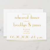 White Great Gatsby Wedding Rehearsal Uitnodigingen (Voorkant / Achterkant)